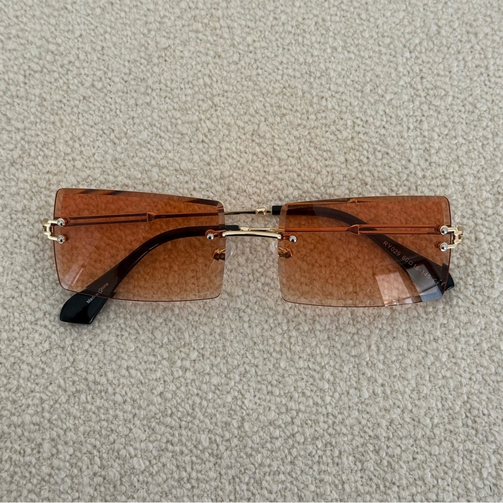 Vintage Y2K Rimless Rectangle Sunglasses